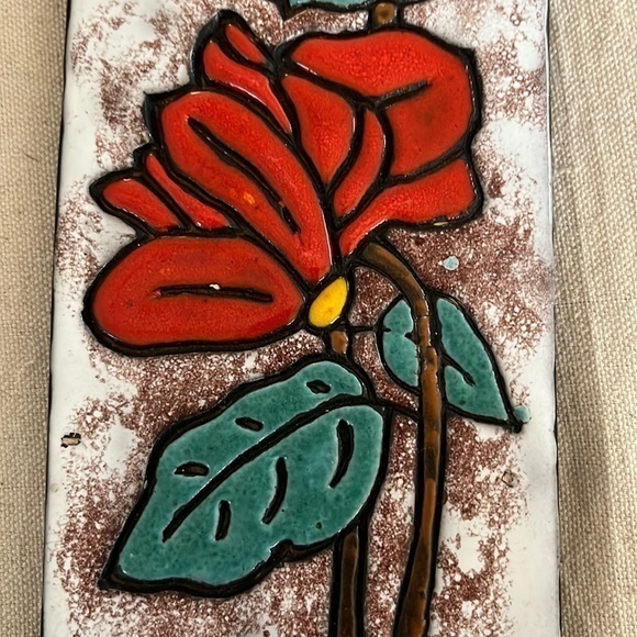 Ruscha MCM Flowers & Leaves‎ Ceramic Wall Plate 50s 60s Era - Picture 4 of 9